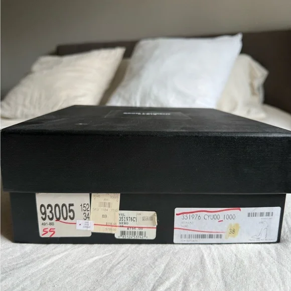 Saint Laurent Black Leather Ankle-Strap Stiletto Pumps - Picture 3 of 8